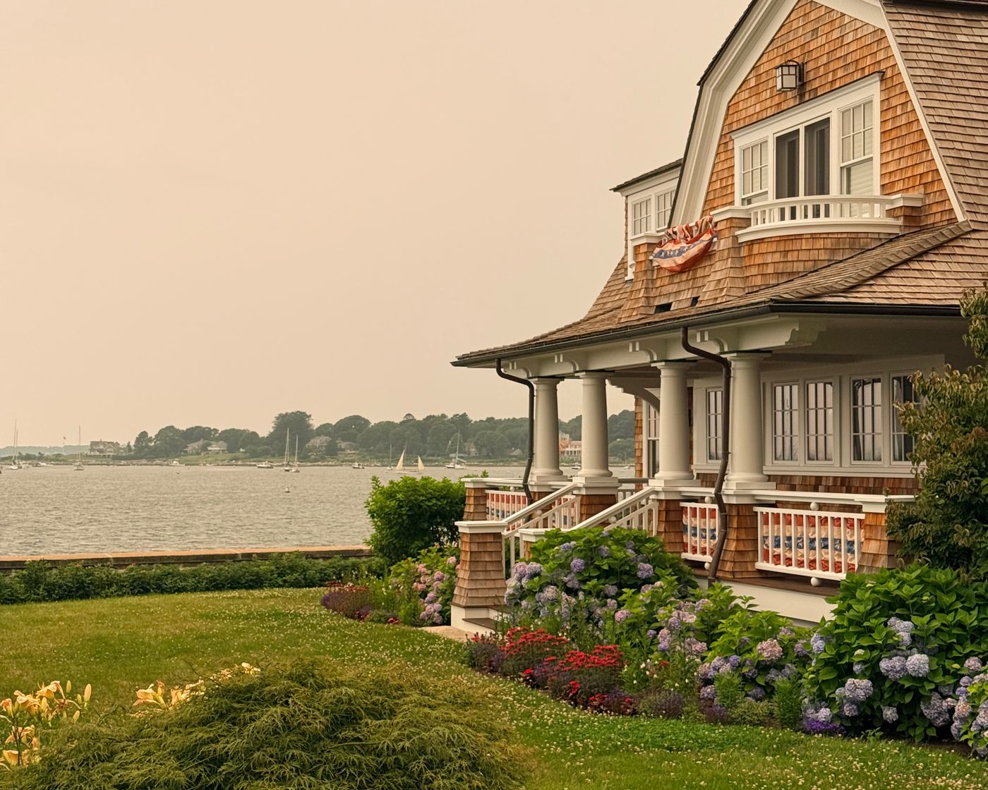 Coastal cottage on the waterfront after reconstruction