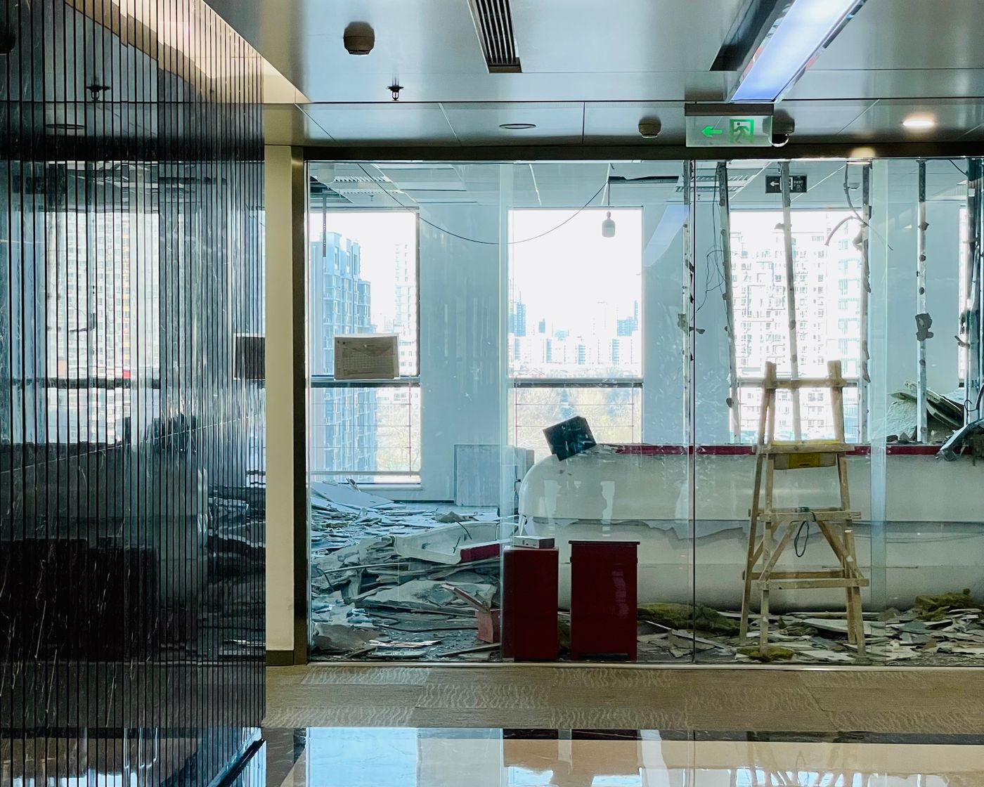 Commercial office interior part-way through a fit-out